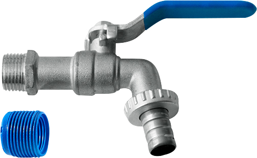 Torneira de esfera 1/2" com alavanca niquelada 190127 BLUKIT