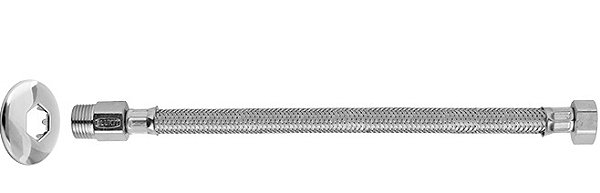 Engate flexível 40cm aço inox 1/2" BLUKIT