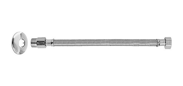 Engate flexível 60cm aço inox 1/2" BLUKIT