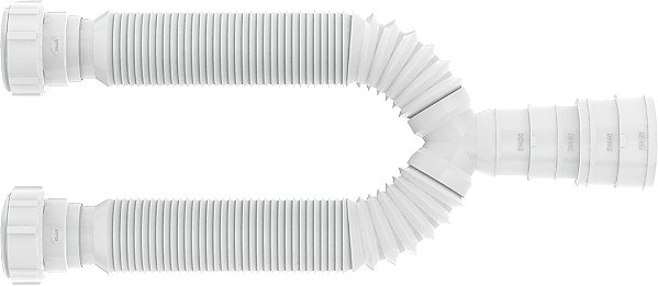 Sifão tubo extensivo universal duplo branco 720mm comprimento 030205 BLUKIT