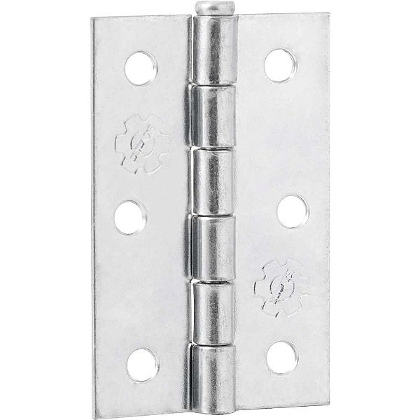 Dobradiça 2.1/2" zincada encartelada com 3 peças SILVANA