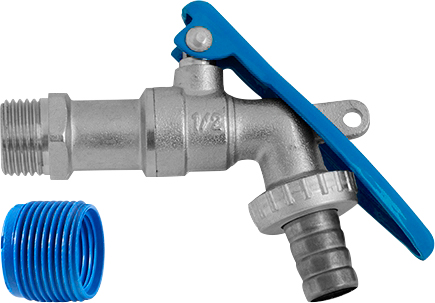 Torneira de esfera 1/2" com alavanca com acesso restrito niquelada 190122 BLUKIT