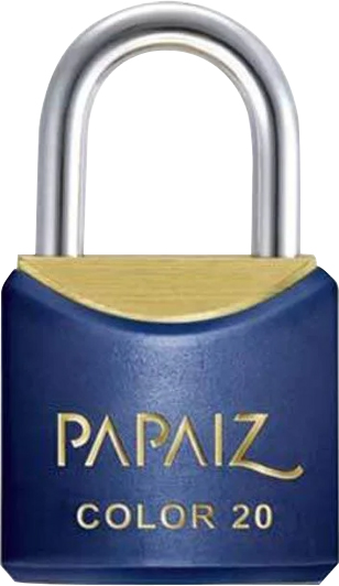 Cadeado de latão corpo plastificado 20mm Azul PAPAIZ