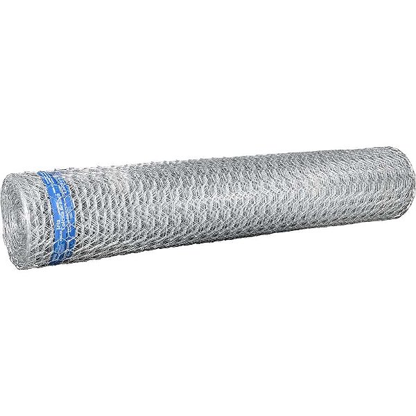 Tela metálica hexagonal galinheiro coleira branca malha 2" 18 BWG x 1,8m com 50m MORLAN