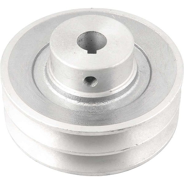 Polia de alumínio 2 canais perfil A 100mm com furo de 5/8" - 15,9mm VONDER