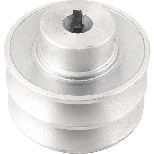 Polia de alumínio 2 canais perfil B 80mm com furo de 5/8" - 15,9mm VONDER