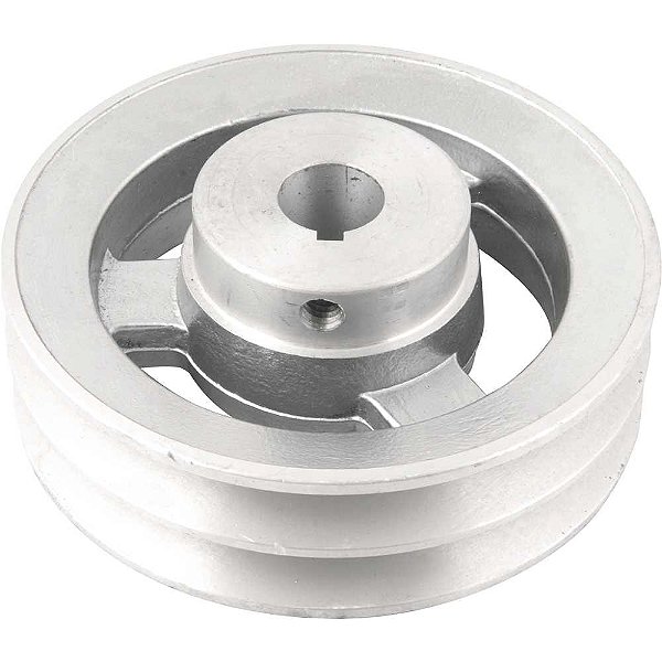 Polia de alumínio 2 canais perfil A 120mm com furo de 3/4" - 19,1mm VONDER