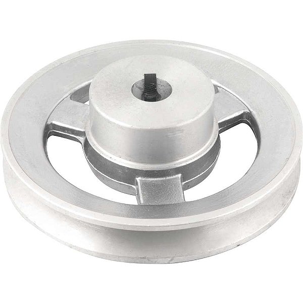 Polia de alumínio 1 canal perfil A 120mm com furo de 5/8" - 15,9mm VONDER
