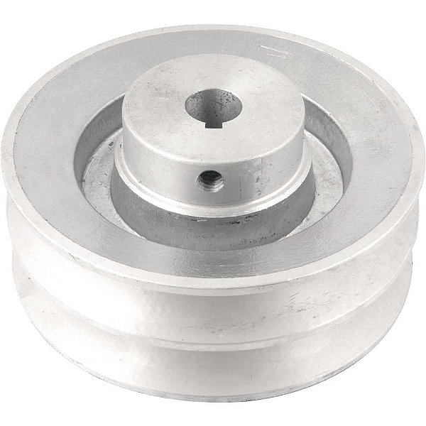 Polia de alumínio 2 canais perfil B 120mm com furo de 5/8" - 15,9mm VONDER