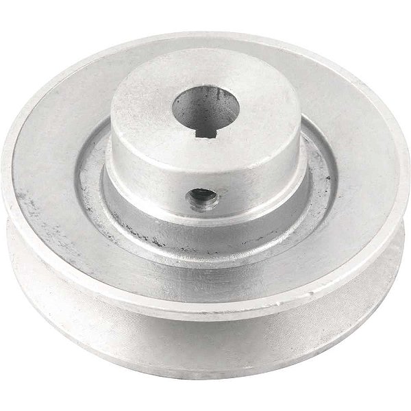 Polia de alumínio 1 canal perfil B 100mm com furo de 5/8'' - 15,9mm VONDER