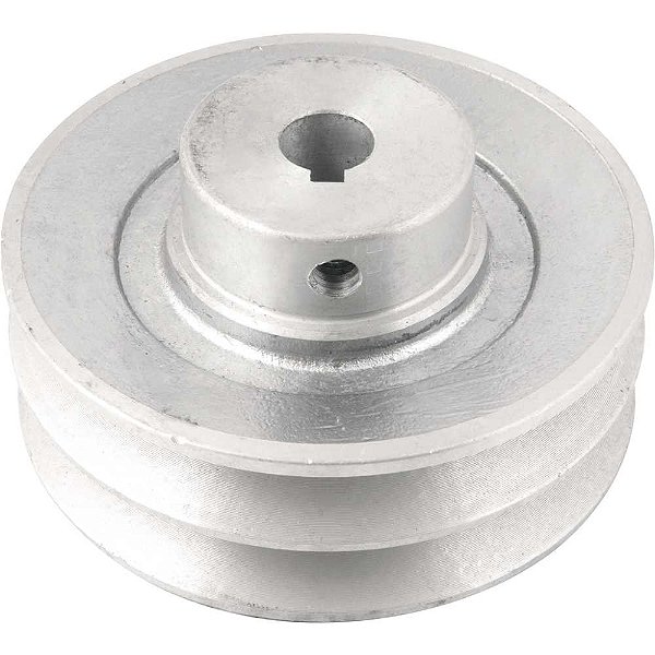 Polia de alumínio 2 canais perfil A 100mm com furo de 14mm VONDER