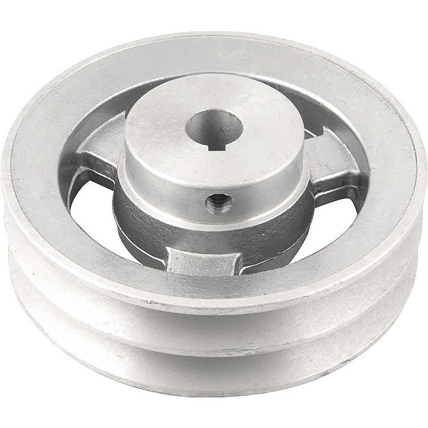 Polia de alumínio 2 canais perfil A 120mm com furo de 5/8" - 15,9mm VONDER