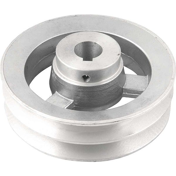 Polia de alumínio 2 canais perfil B 150mm com furo de 24mm VONDER