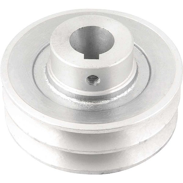 Polia de alumínio 2 canais perfil A 100mm com furo de 24mm VONDER