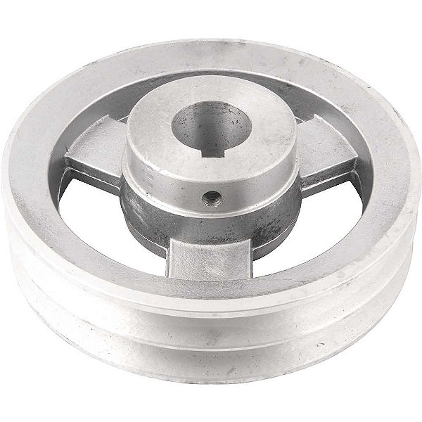 Polia de alumínio 2 canais perfil A 150mm com furo de 28mm VONDER
