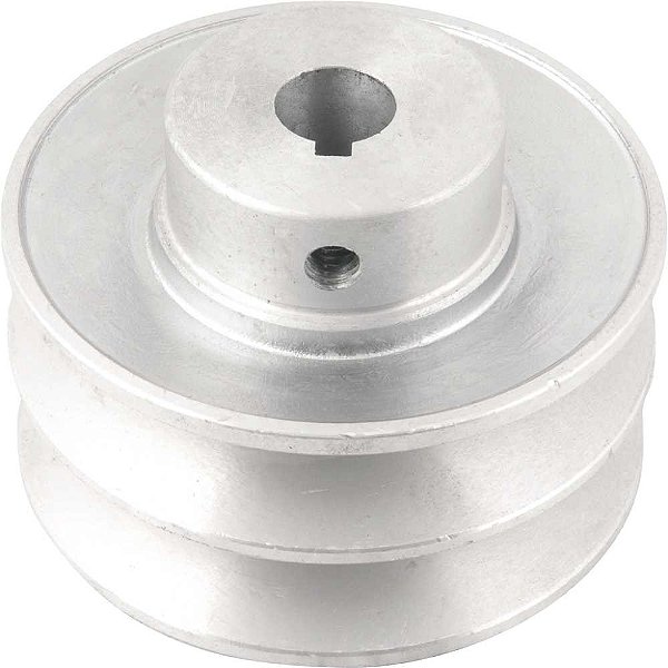 Polia de alumínio 2 canais perfil B 90mm com furo de 5/8" - 15,9mm VONDER