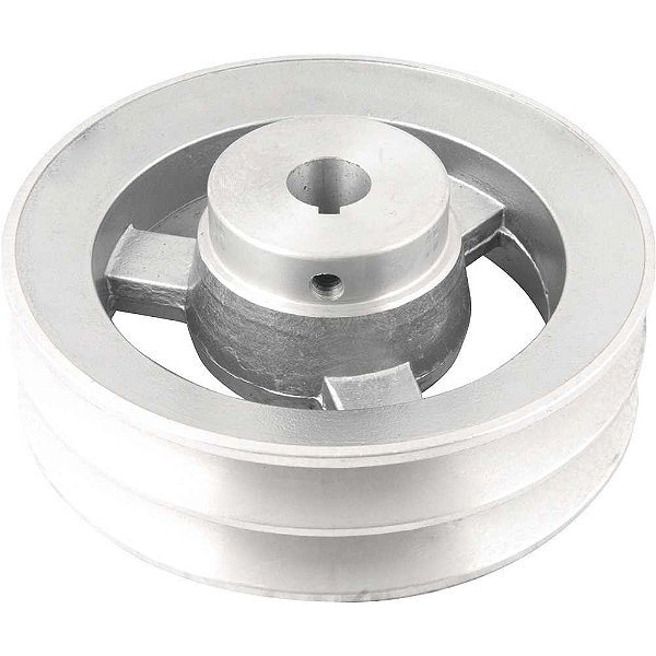 Polia de alumínio 2 canais perfil B 150mm com furo de 3/4" - 19,1mm VONDER