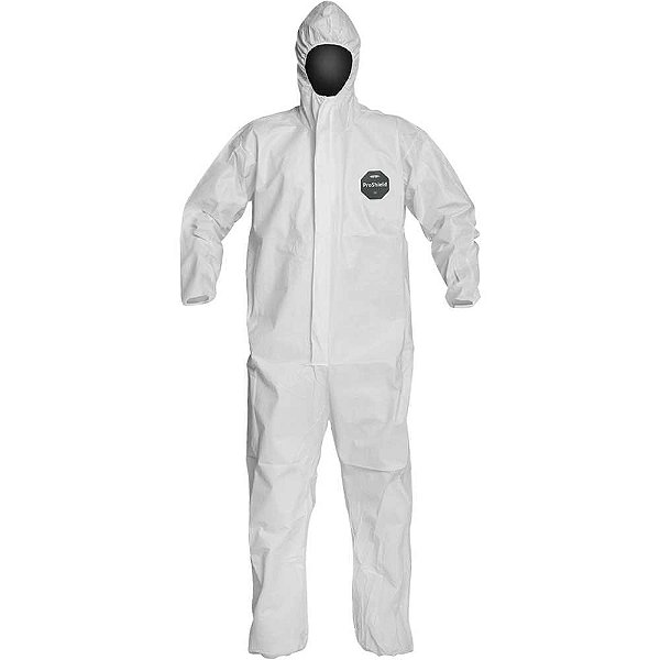 Macacão com capuz para proteção química Tamanho G branco ProShield 50 DUPONT