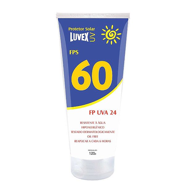 Creme protetor solar FPS: 60 (UVB) e 24 (UVA) 120g LUVEX