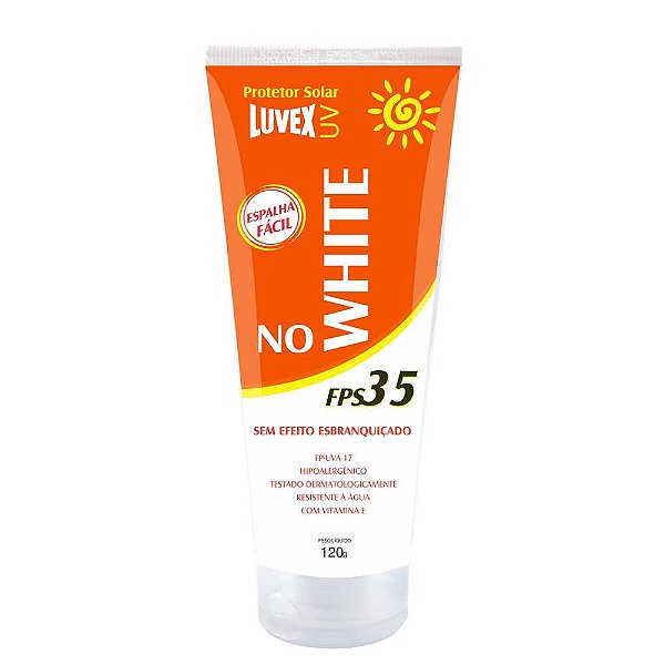 Creme protetor solar FPS: 35 (UVB) e 17 (UVA) 120g NO WHITE LUVEX