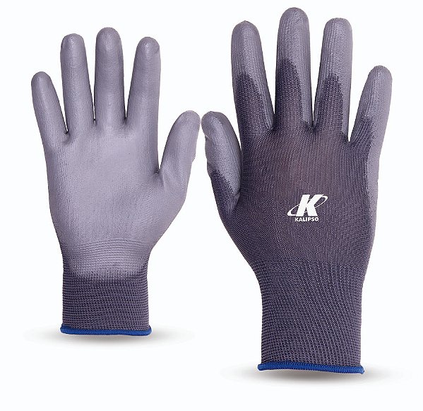 Luva nylon palma poliuretano cinza P 02.09.2.1 KALIPSO