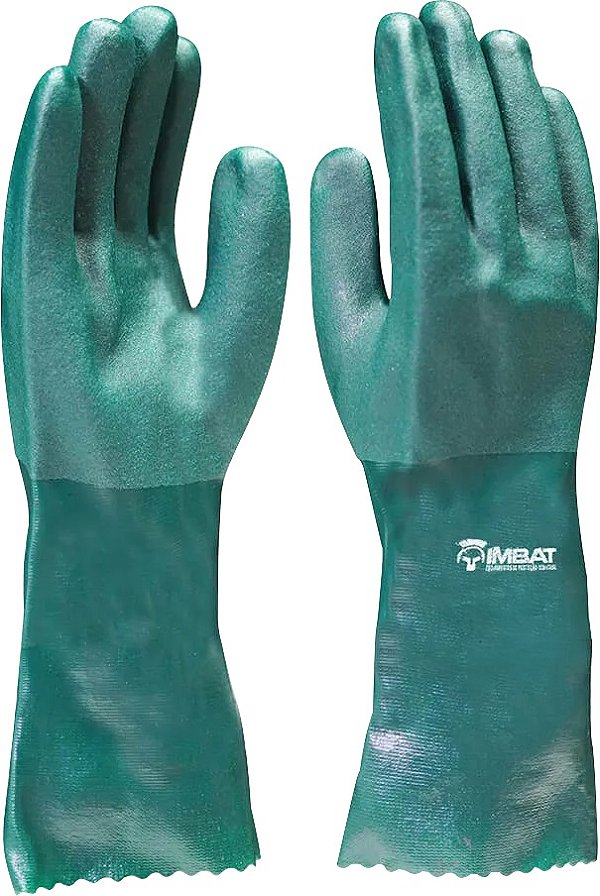 Luva de PVC palma áspera 36cm verde LV-PVC36-9 IMBAT