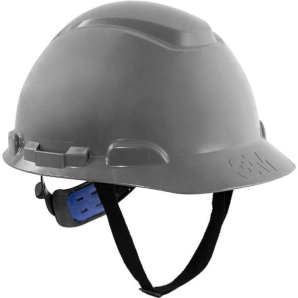 Capacete cinza suspensão com ajuste fácil e jugular de tecido aba frontal H 700 3M