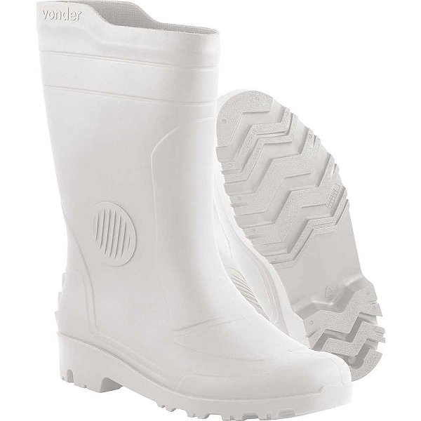 Bota de PVC branca cano médio com forro 40 VONDER PLUS