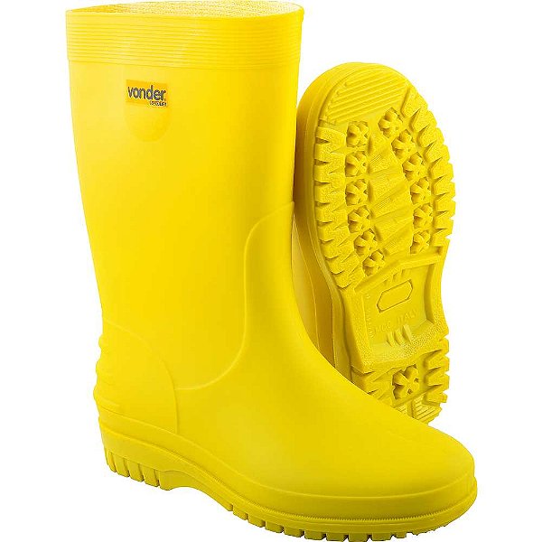 Bota de PVC amarela com forro 34/35 VONDER