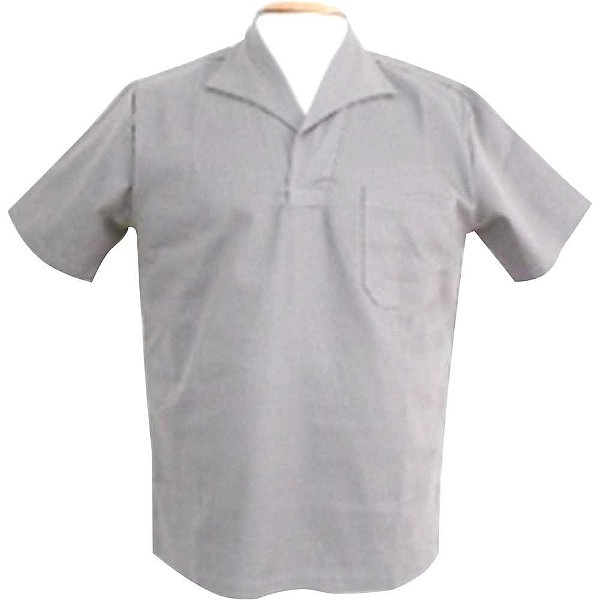 Camisa brim cinza manga curta tamanho M 50 sem botão SANTANENSE UNILEVE WICO
