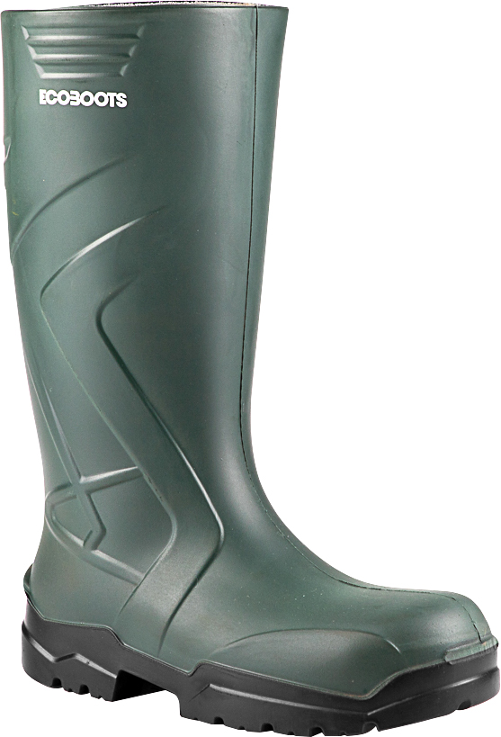 Bota em poliuretano cano longo verde com solado preto nº35 Polytech 91BPUL600 BRACOL