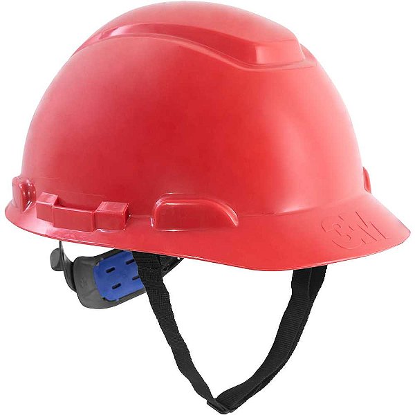 Capacete vermelho suspensão com ajuste fácil e jugular aba frontal H 700 3M