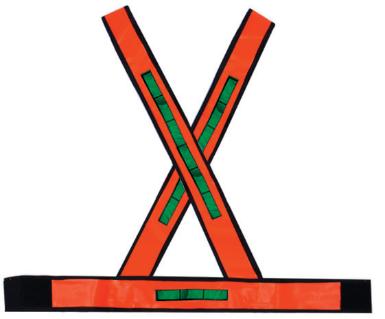 Colete sinal. TIPO "X" laranja com refletivo noturno BRASCAMP