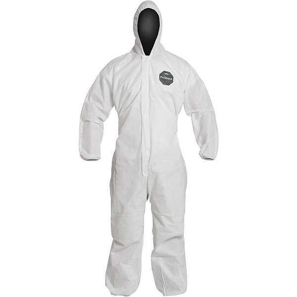 Macacão com capuz para proteção química branco tamanho:m polipropileno Proshield 10 DUPONT
