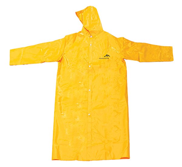 Capa de chuva com manga e capuz amarela BBRASCAMP