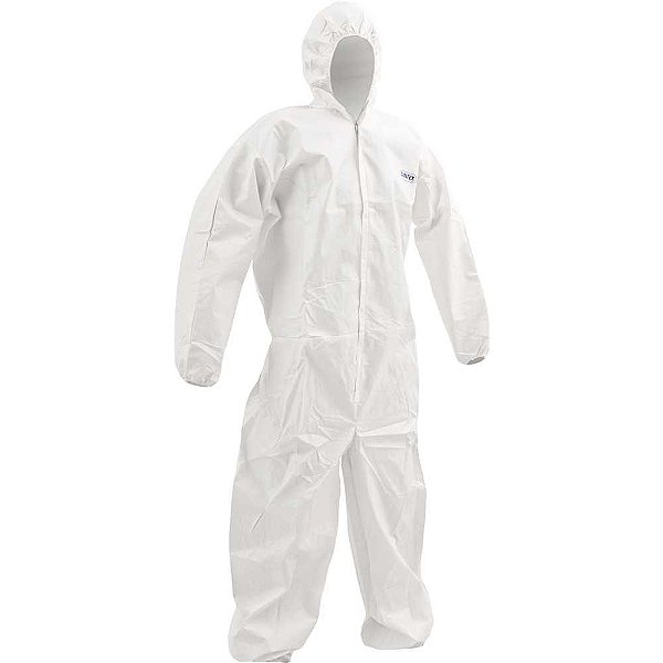 Macacão com capuz branco Tamanho G 169 DESCARTES
