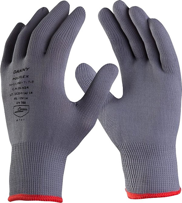 Luva tricotada de nylon tam.g cinza Poliflex DA11100 DANNY