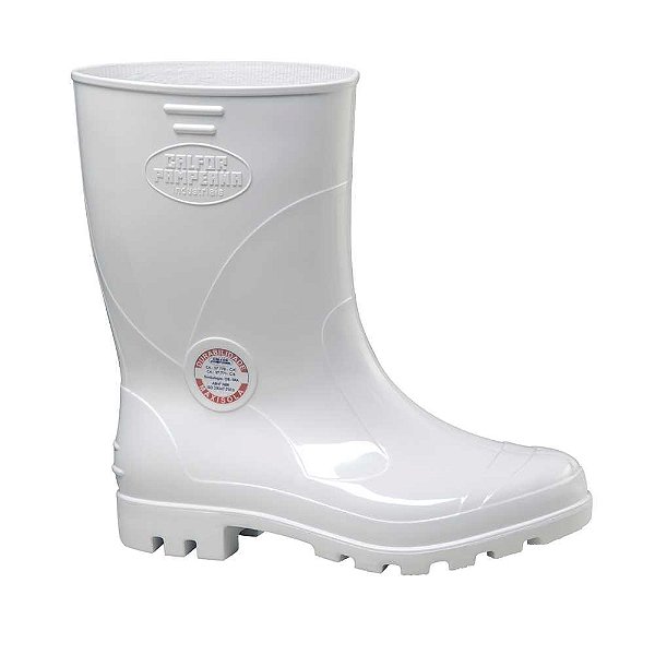 Bota de PVC branca cano médio com forro 38 MAXISOLA CCBP3 CALFOR