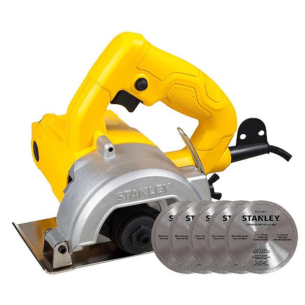 Serra mármore 4.3/8" 1.200W 220V com 5 discos SPT115WAB2 STANLEY