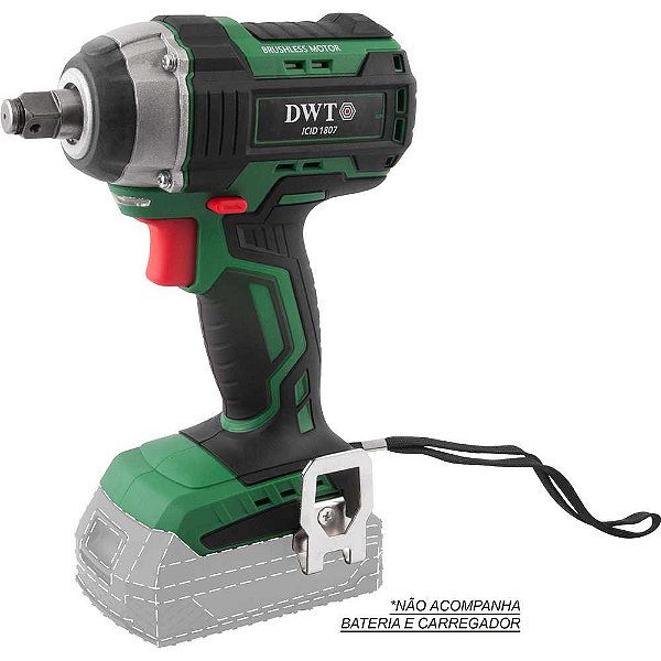 Chave de impacto bateria intercambiável 18V encaixe de 1/2" sem bateria e sem carregador ICID 1807 DWT