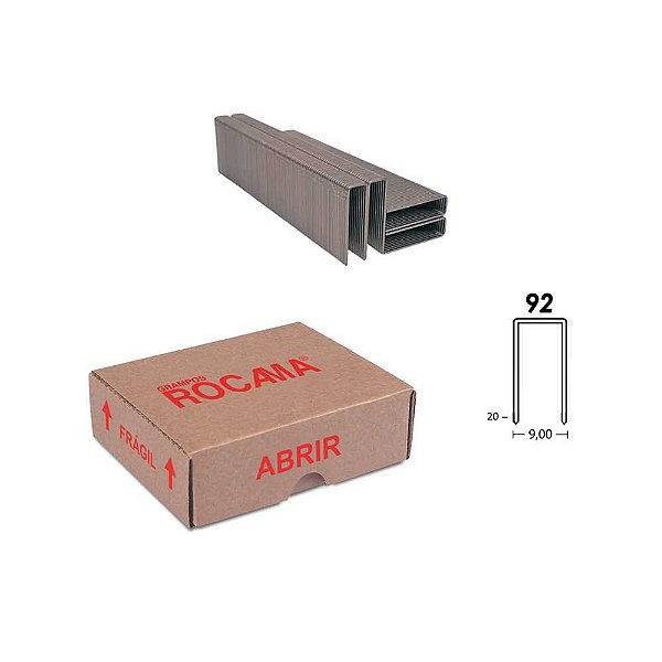 Grampo 92 20mm caixa com 6.144 grampos 92/20 ROCAMA