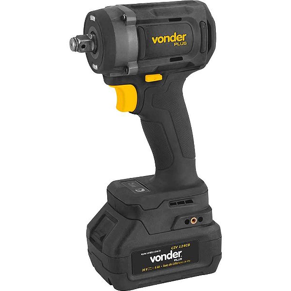 Chave de impacto bateria 20V encaixe de 1/2" fonte de carregamento bivolt automático CIV 124CB VONDER PLUS