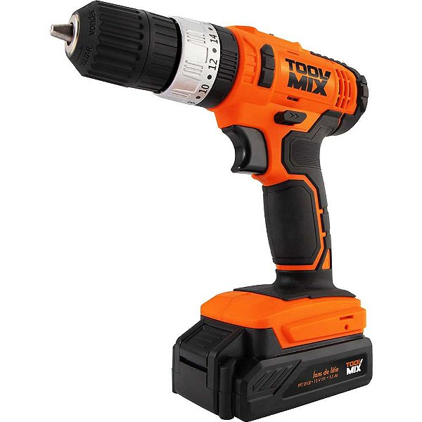 Parafusadeira/furadeira de impacto a bateria 12V fonte de carregamento bivolt automática PFT 012I TOOLMIX