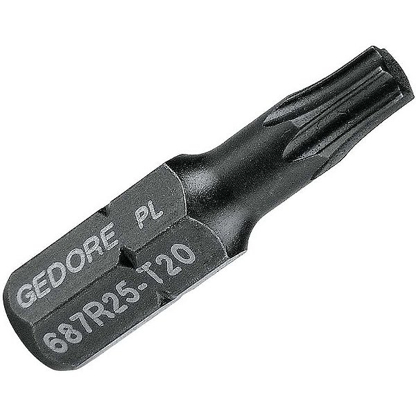 Bits hexalobular encaixe de 1/4" T30 de 25,4mm 687 R-25 GEDORE