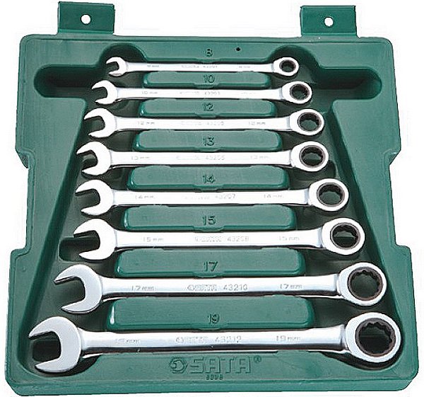 Jogo de chaves combinadas com catraca 8,0mm a 19,0mm com 8 peças ST08008SJ SATA