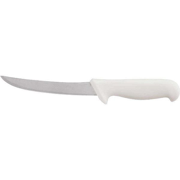 Faca para desossa 6" lâmina curvada estreita em aço inox cabo branco BKW106-6 STARRETT