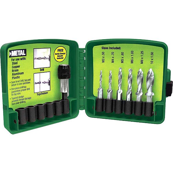 Jogo de broca macho M3 - M10 com 6 peças DTAPKITM GREENLLE