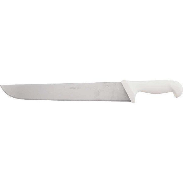 Faca para carne 30cm refile aéreo reta larga inox cabo branco BKW203-12 STARRETT