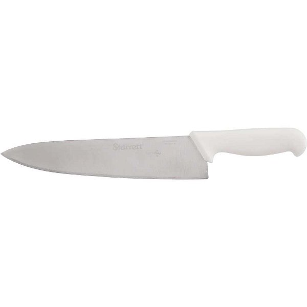 Faca para carne refile de mesa 10" lâmina triangular larga em aço inox cabo branco BKW301-10 STARRETT