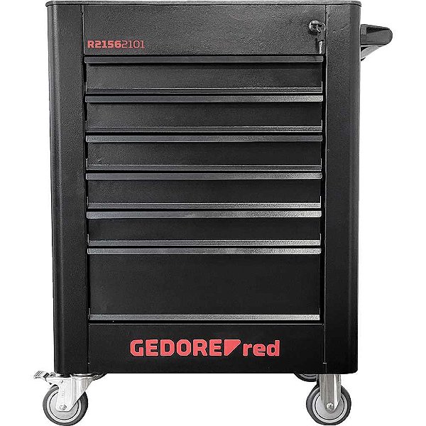 Carro para ferramentas com 6 gavetas com 220 ferramentas preto 3301671 GEDORE RED
